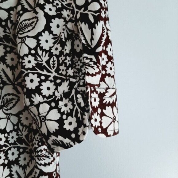 LAUREN Ralph Lauren / 3/4 Sleeve Button Down Shirt Floral Sz M - Picture 7 of 8